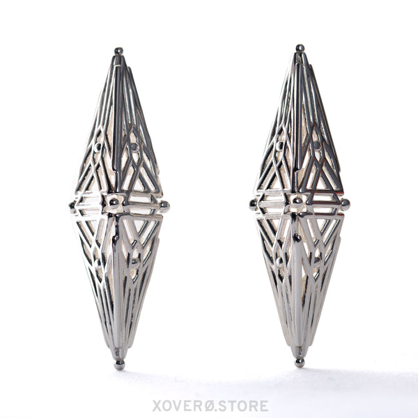 DOUCET - 3d Printed Earrings - Sterling Silver