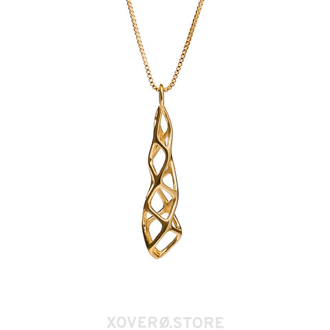 CUBICOID (short) - 3d Printed Pendant - Sterling or Gold-Plated