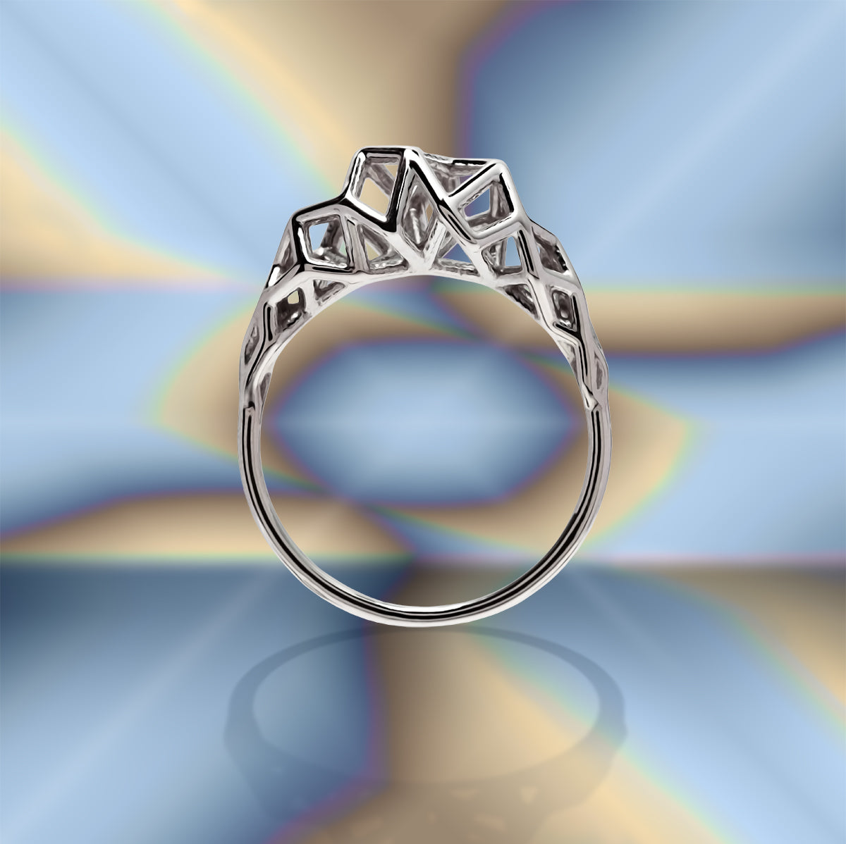 VEGA - Bague imprimée en 3D - Sterling ou Plaqué Or