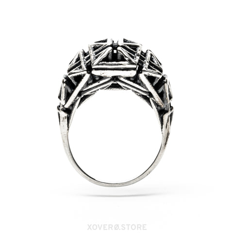 Daedal Ring Oxidized Silver