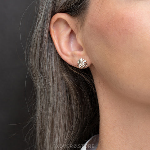 DOXOS - 3d Printed Earrings - Sterling Silver